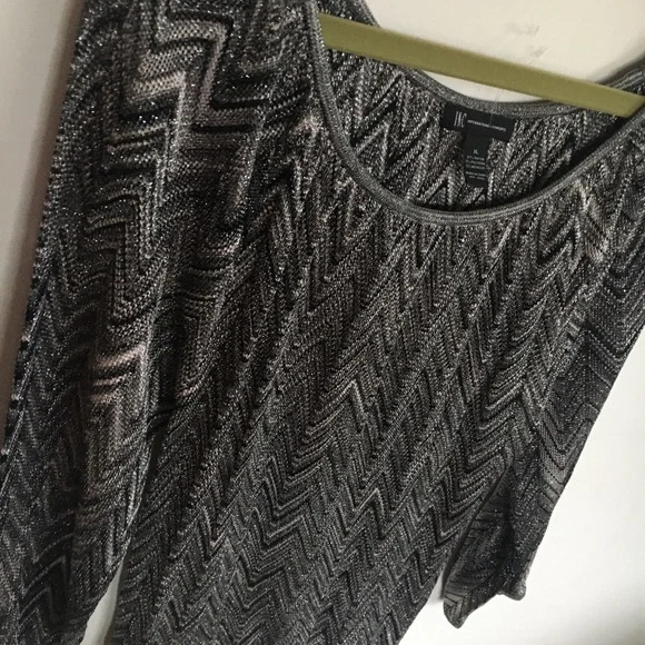 INC Sparkly Tinsel XL Light weight holiday sweater - Picture 3 of 8